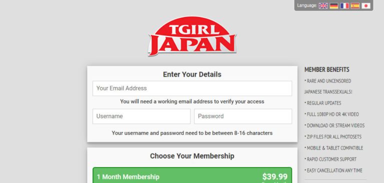 TgirlJapan ティーガールジャパン 日本語 入会方法 登録方法